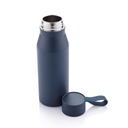 R - NEBRA - CHANGE Collection Recycled Stainless Steel Vacuum Bottle with Loop - Navy Blue