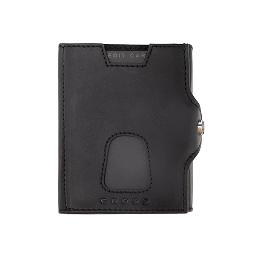 CROSS Soft Grain Leather 6CC Trifold Compact Wallet - Black