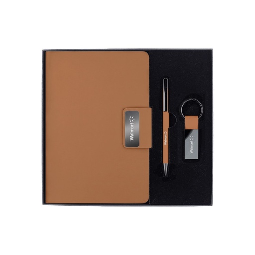 REGENT - Giftology Set of Notebook, Keychain and Pen - Tan 