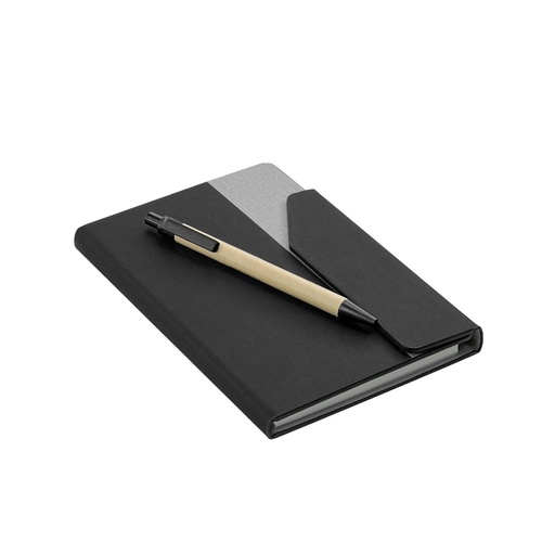 CARLO - Giftology Notepad with Pen and Sticky Note - Black 