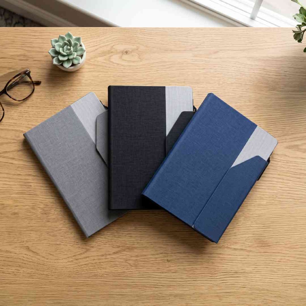 CARLO - Giftology Notepad with Pen and Sticky Note - Grey