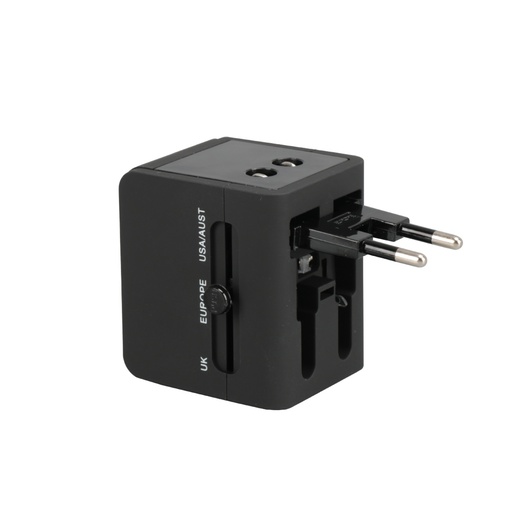 SERRI AC - Giftology Travel Adapter with Type C Compatibility - Black 