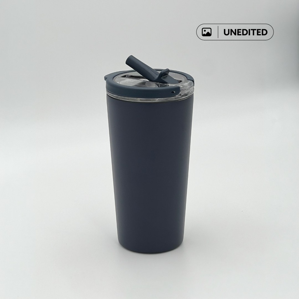 MARBELLA - Hans Larsen Double Wall Tumbler with Sip Lid 600 ml - Navy Blue