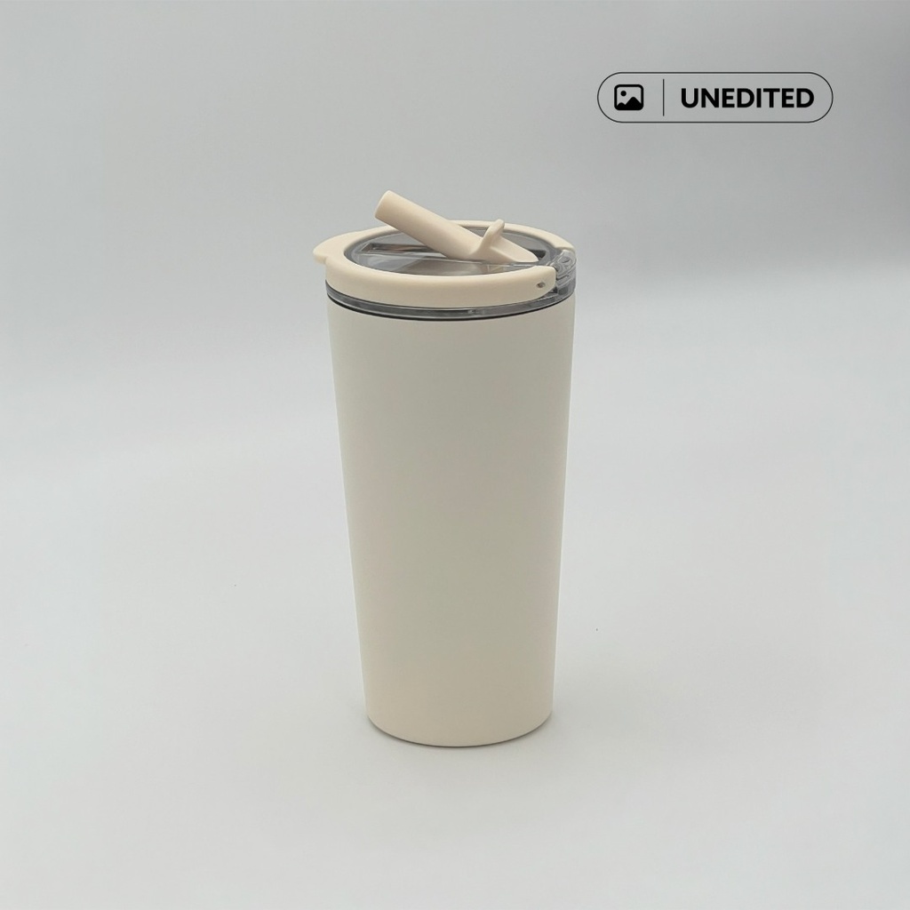 MARBELLA - Hans Larsen Double Wall Tumbler with Sip Lid 600 ml - Sand