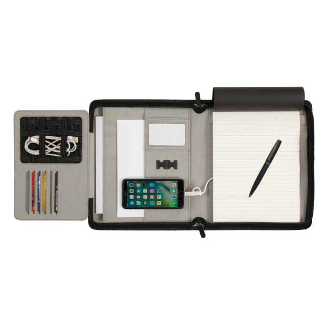 NANTES- Folder With Powerbank Black