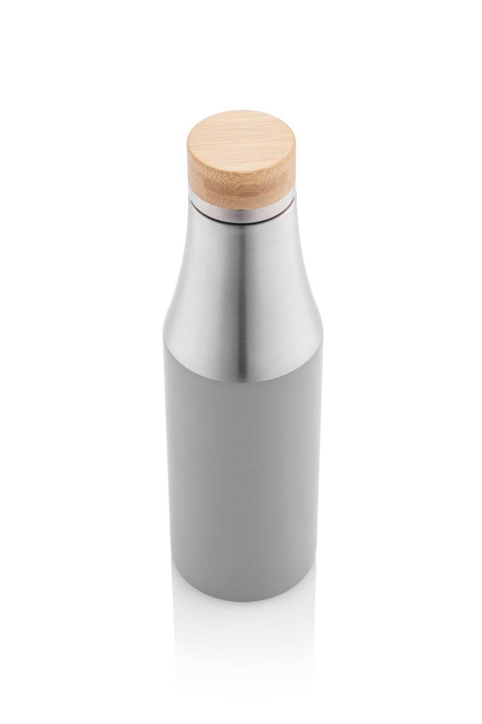 BREDA - Vacuum Bottle With Bamboo Lid - Grey