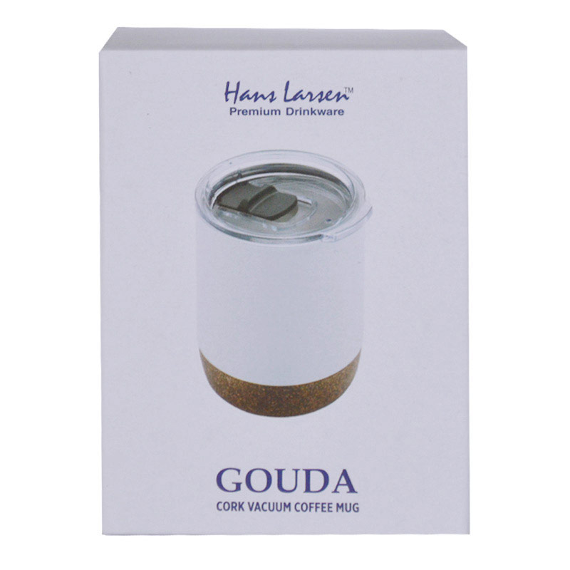 GOUDA - Hans Larsen Vacuum Mug With Cork Base - White