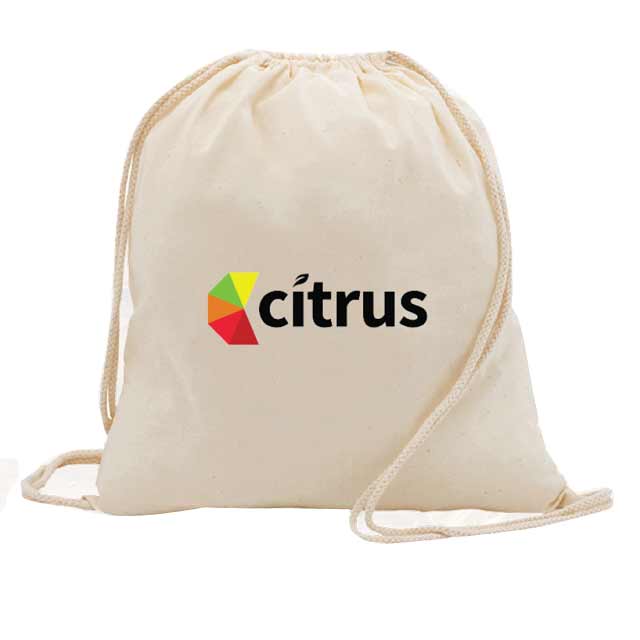 Drawstring Backpack In 100% Cotton Fabric
