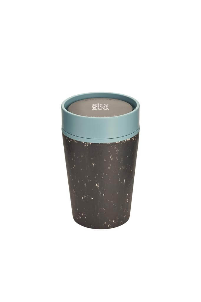 Circular Cup 8oz Black &amp; Faraway Blue
