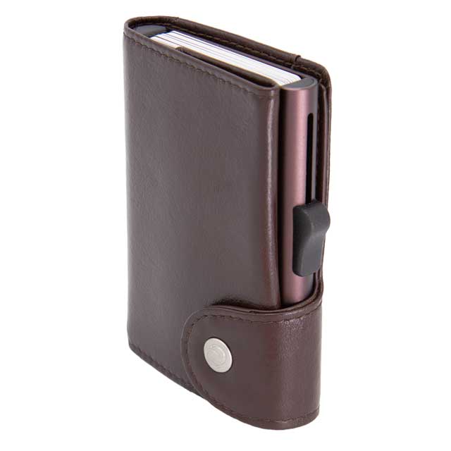 MARALIK - c-secure Classic Italian Leather RFID Wallet Mogano