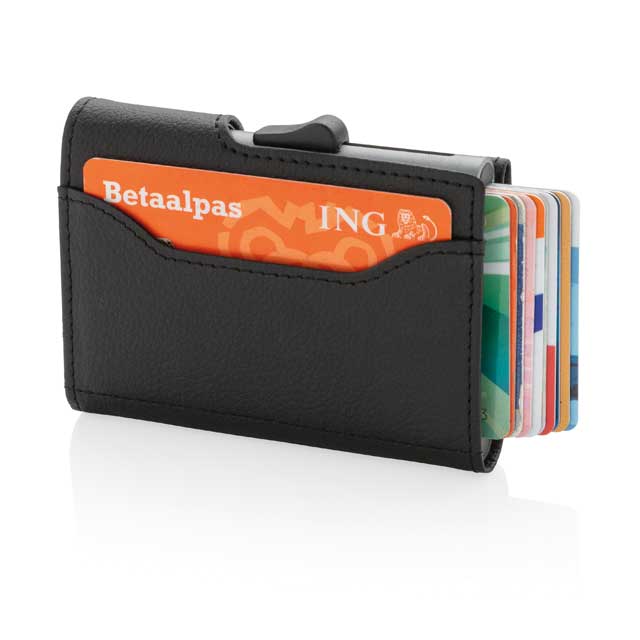 VATRA - c-secure PU RFID Card Holder Cum Wallet Black