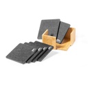LAAX - eco-neutral RPET Set of 6 Coaster with Bamboo Holder