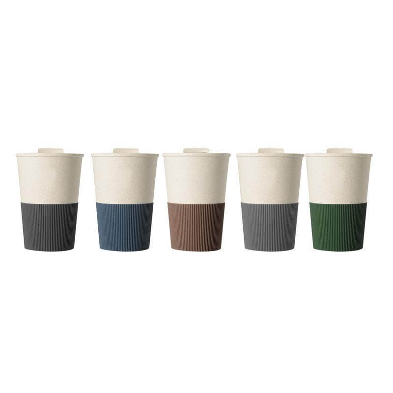 MALTA - Wheat Straw Cup with Silicone Sleeve - Black