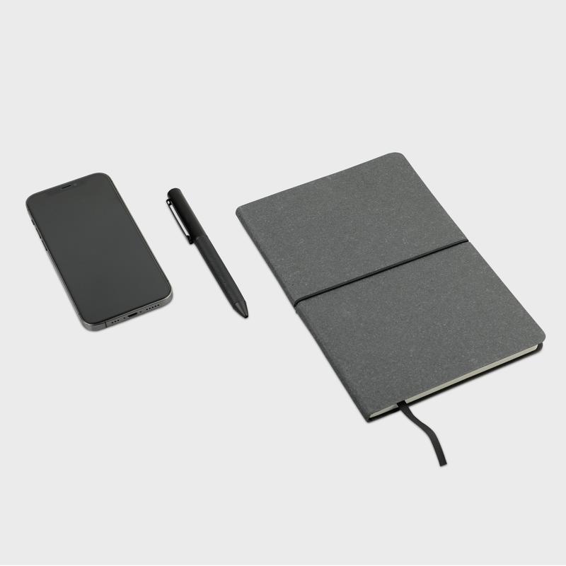 KOTEL - eco-neutral A5 Soft Cover Recycled Leather Notebook - Black