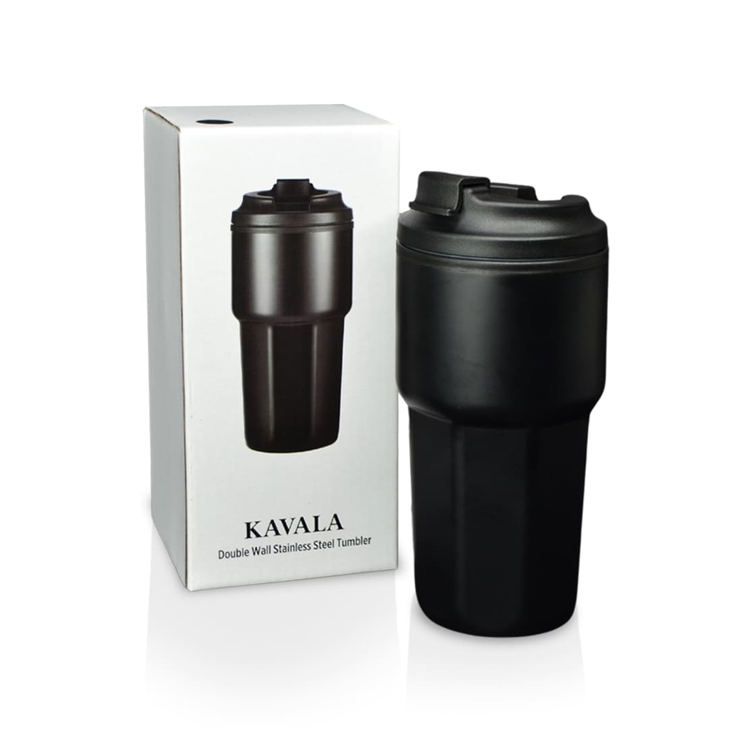 KAVALA - Giftology Steel/PP Double Wall Travel Mug 500ml - Black