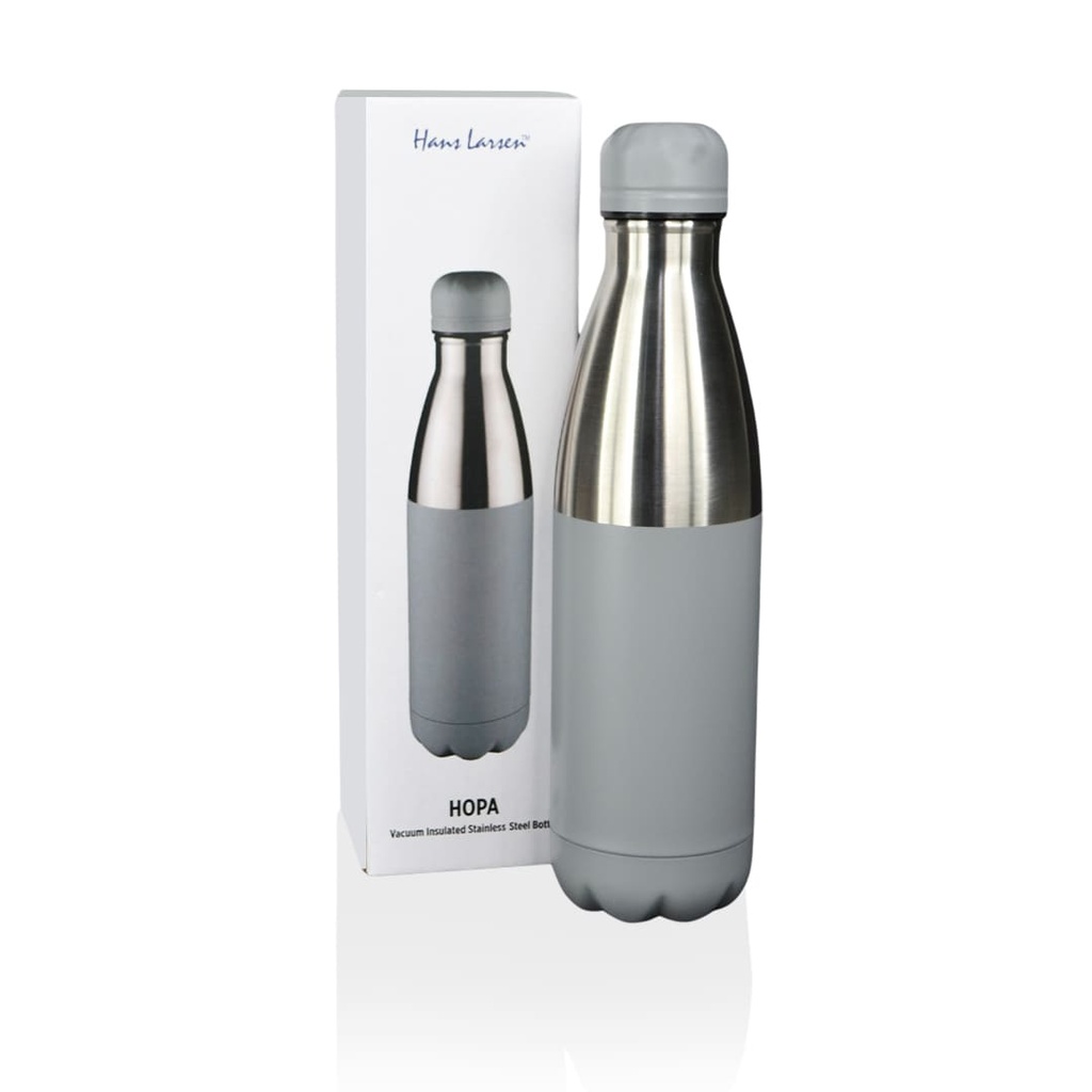 HOPA - Hans Larsen Double Wall Stainless Steel Water Bottle - Grey