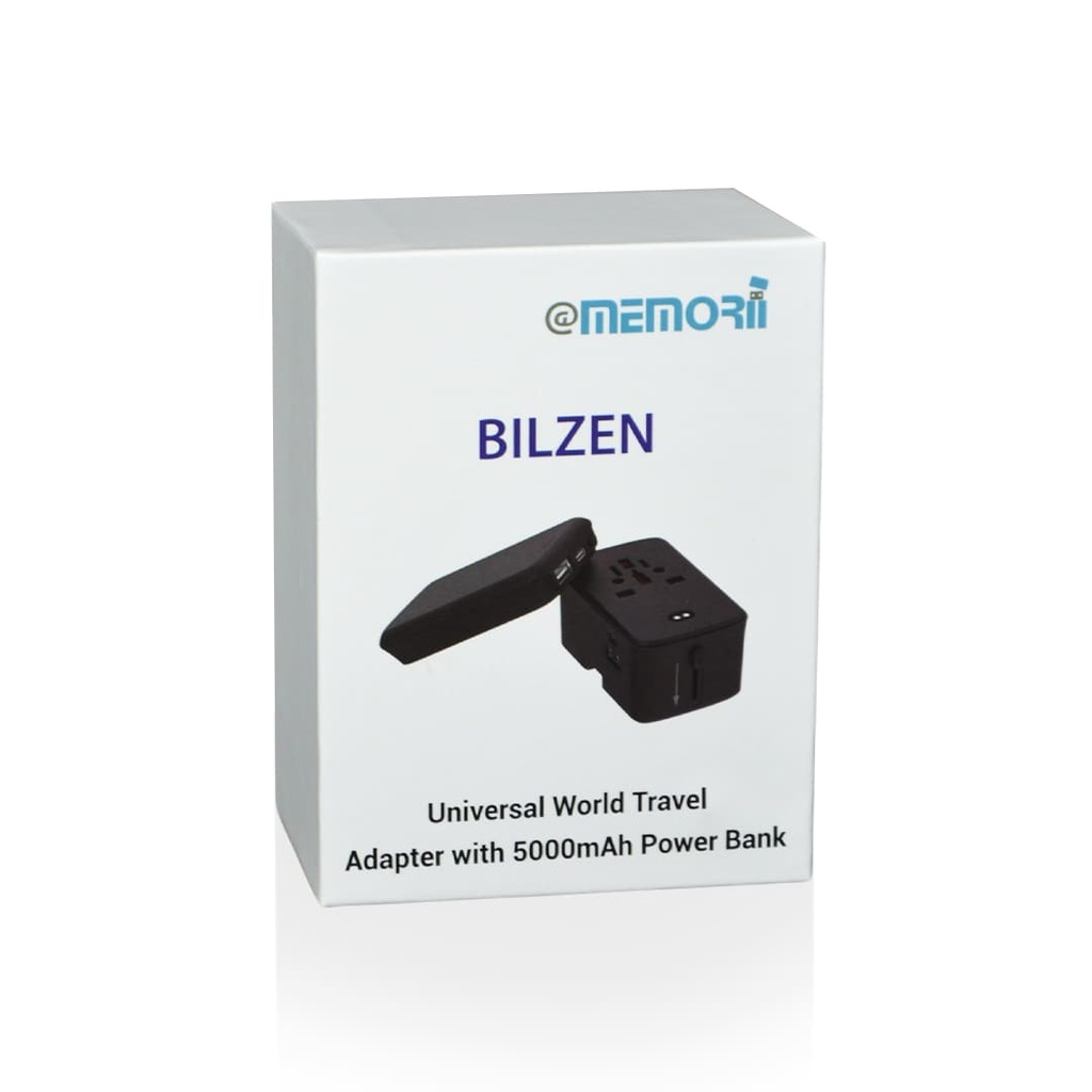 BILZEN - @memorii World Travel Adapter with 5000mAh Powerbank