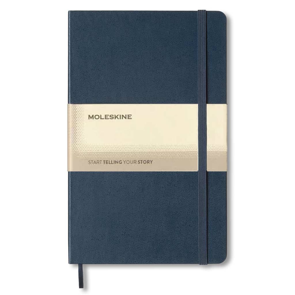 Moleskine Classic Large Ruled Hard Cover Notebook - Sapphire Blue