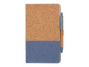 [NBEN 5102] BORSA - eco-neutral A5 Cork Fabric Hard Cover Notebook and Pen Set - Blue