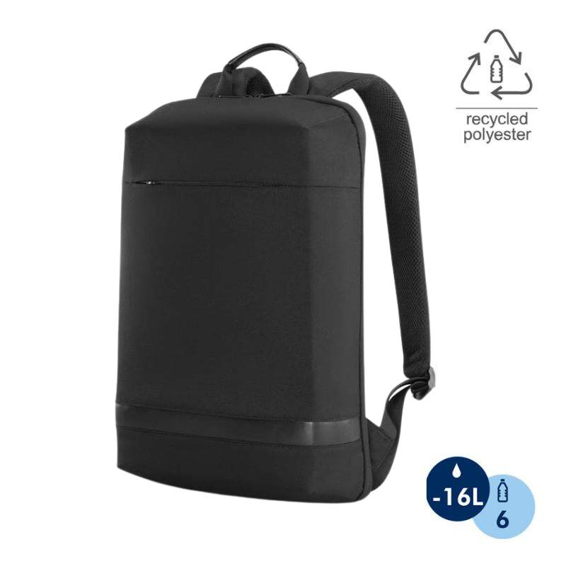 SANOK - CHANGE Collection Slim RPET 15.6" Laptop Backpack - Black