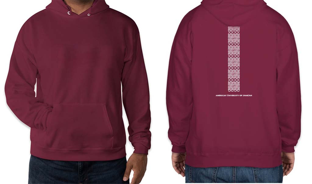 Sweatshirt Hoodie Fleece (pull over style) (unisex) - Burgundy