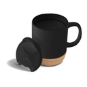 LUCCA - Giftology Ceramic Mug with Cork and Lid - Black