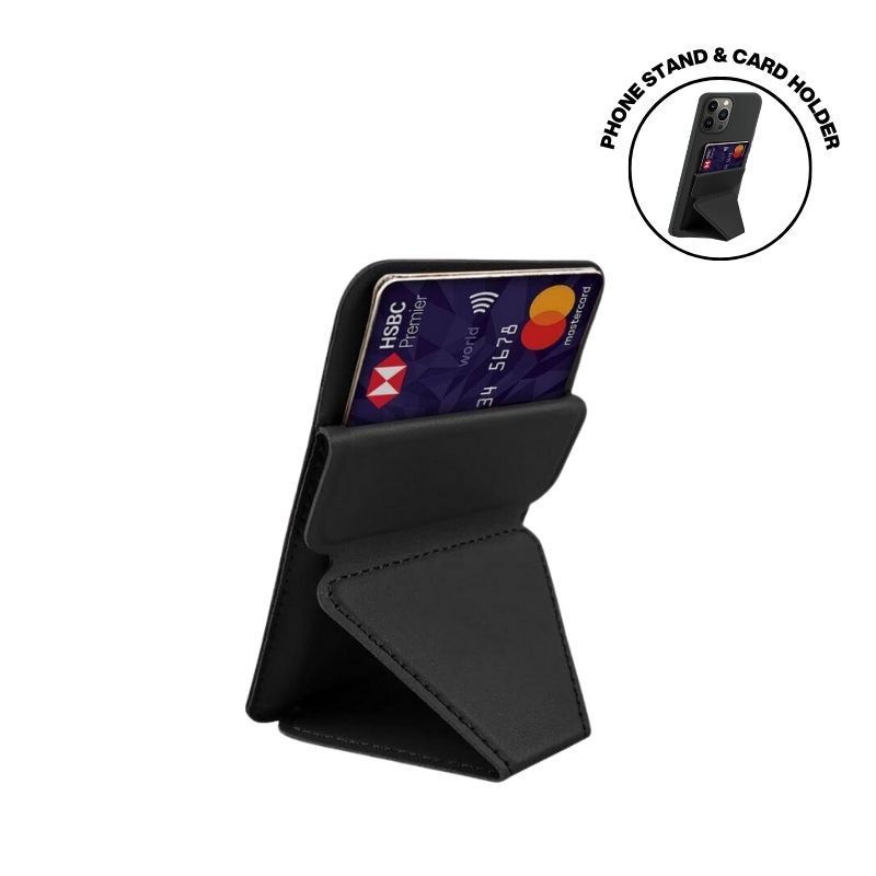 ODDA - Mag Card Holder with Phone Stand - Black