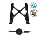 [MTGS 1167] BRELA - @memorii Set of Recycled Laptop Stand and retractable cable - Black