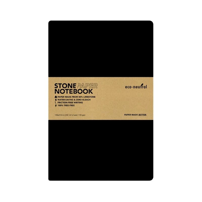 NEYA - eco-neutral Stone Paper Tree-Free Notebook - Black