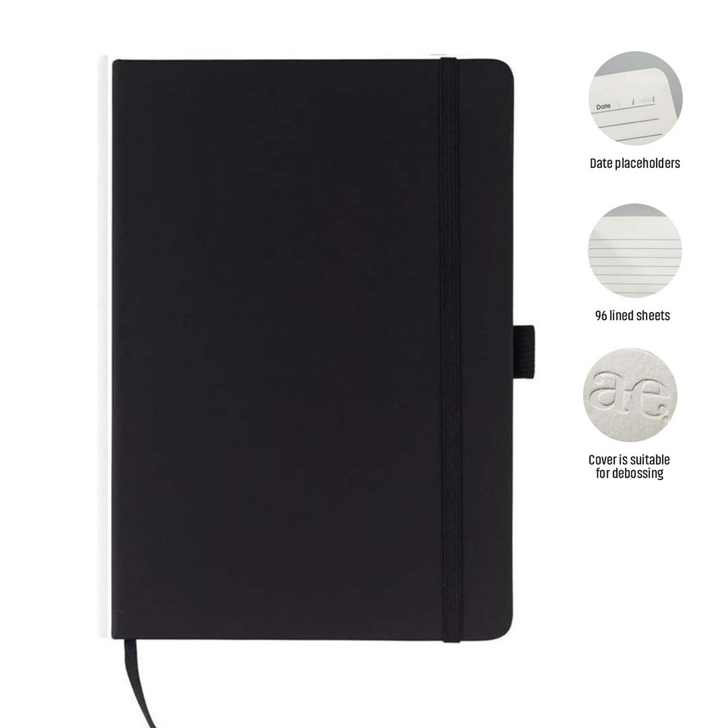 JURSI - Giftology A5 PU Notebook with Pen Loop - Black
