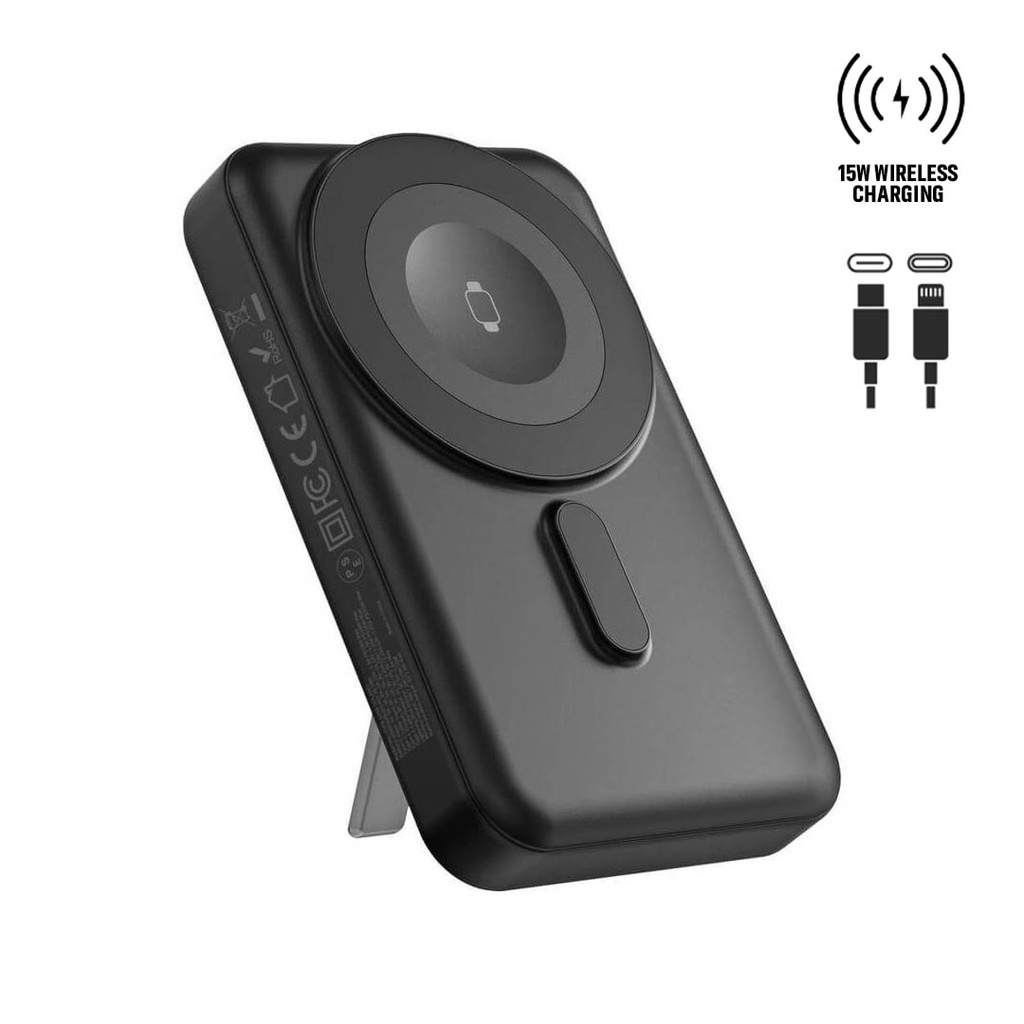 SOLANO - @memorii 10000mAh Mag Wireless Powerbank with Inbuilt Cables