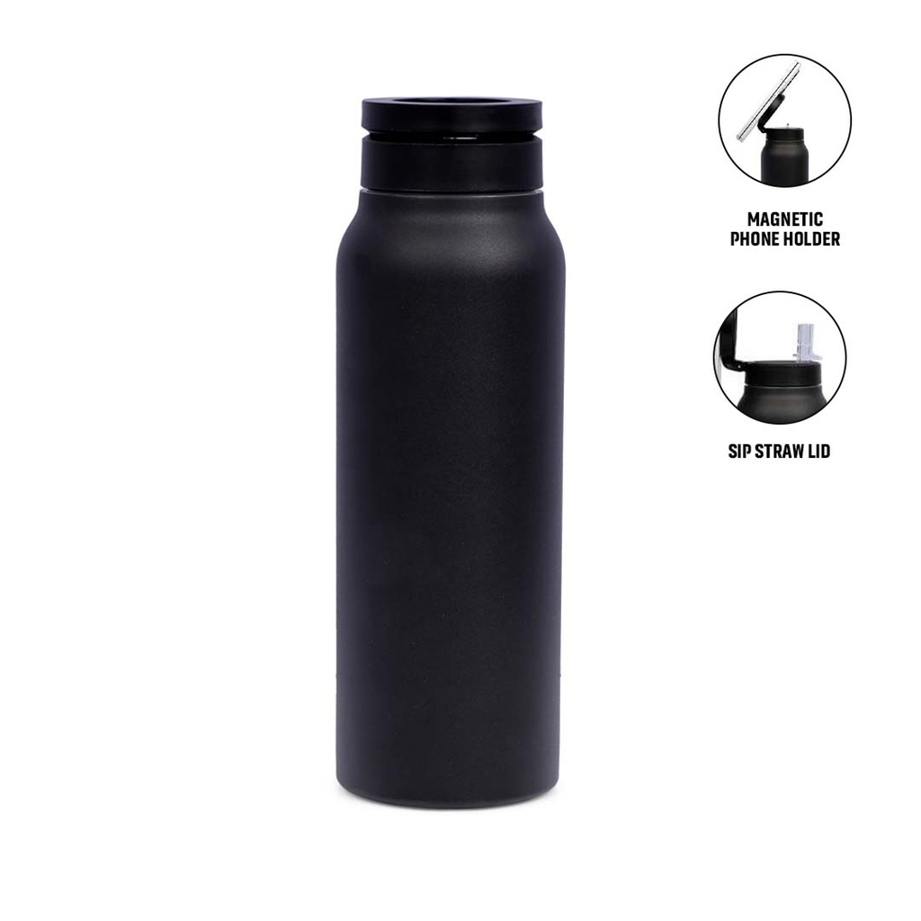 FERRO - Giftology Double Walled Vacuum Bottle with Mag Holder - Black