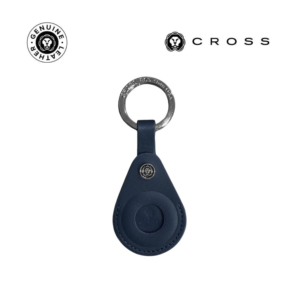 CROSS Leather Airtag Key Ring - Blue