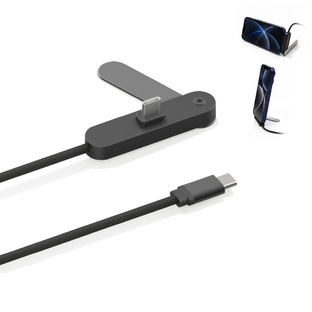 BRIXEN - @memorii 65W Fast Charging Cable with Adjustable Phone Stand 