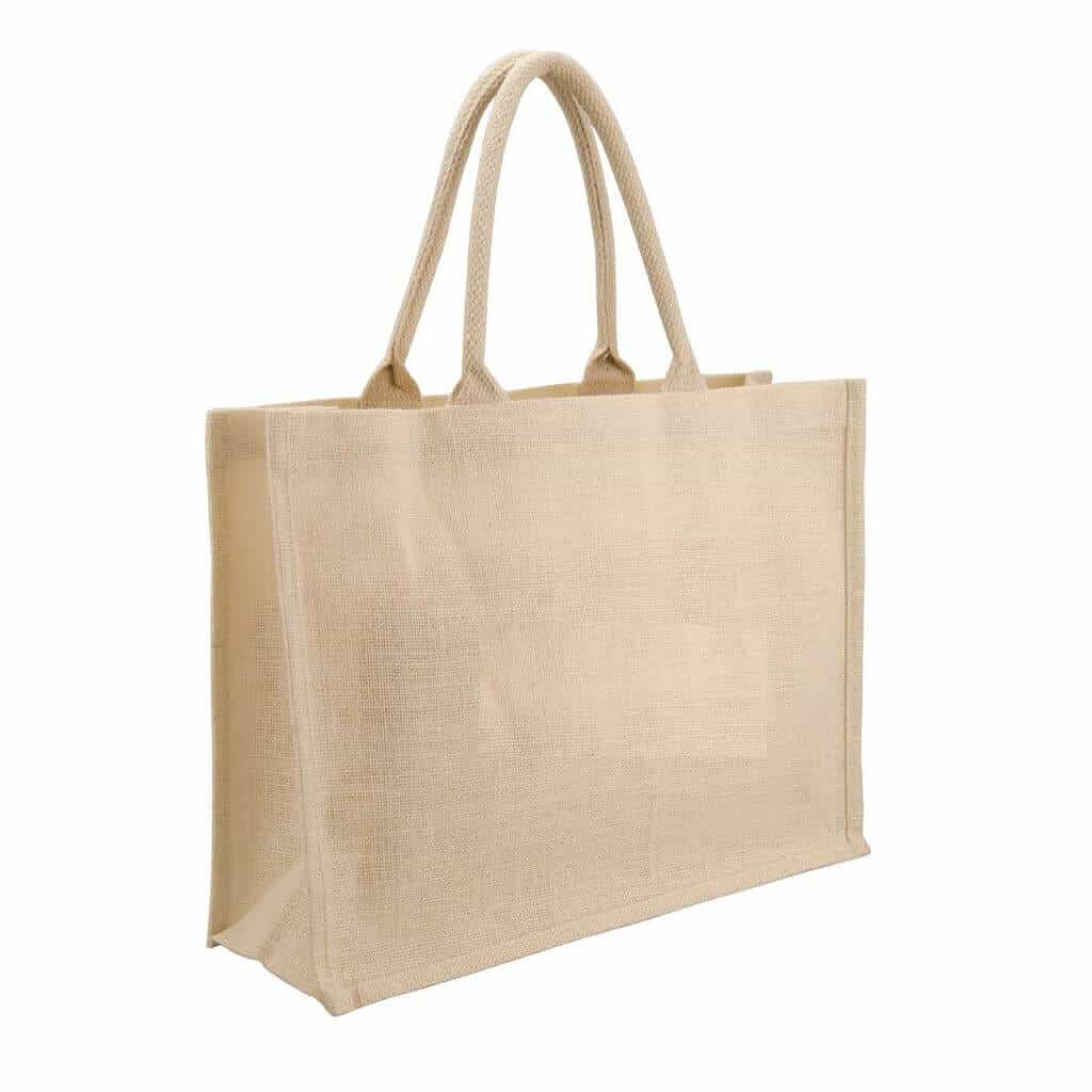 Eco-neutral Jute Shopping Bag - Horizontal - White