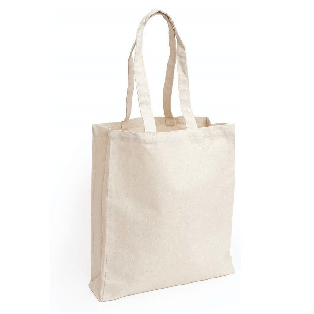 Eco Friendly Cotton Shopping Bag With Gusset - Natural