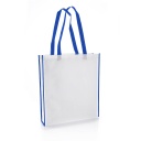 Non-Woven Shopping Bag Vertical White/R.Blue