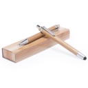 [STMK 127] Set Of Bamboo Push-up Mechanism Ball Pen And Mechanical Pencil