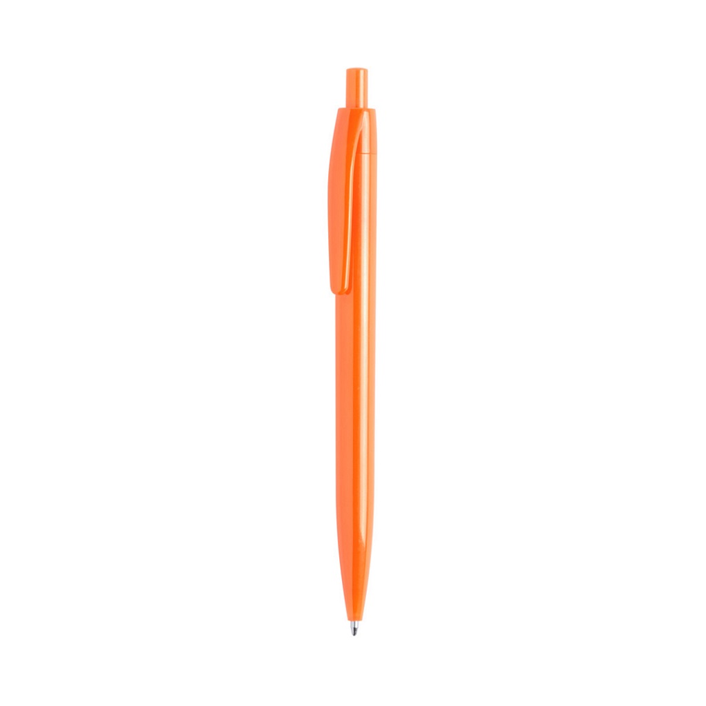 Push-up Ball Pen With Monochrome Design - Orange