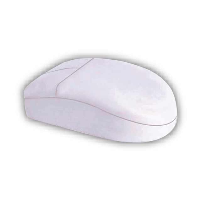 MUZAL Computer Mouse Shape Stress Reliever - White