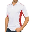 [TECK White/Red-Small] TECK - SANTHOME DryNCool Polo Shirt with UV protection (Small, White / Red)