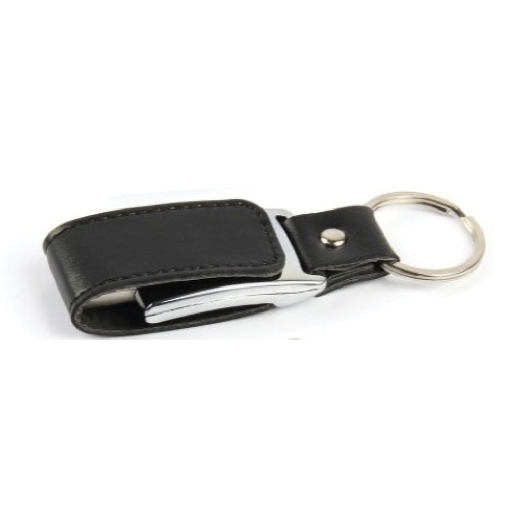 Wide Leather USB with Ring - 8GB - Black