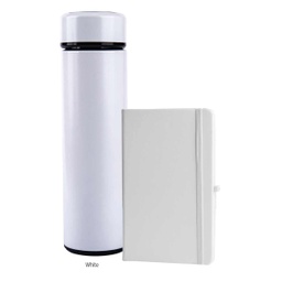[GSGL 500] MEPPEN - Set of Notebook and Vacuum Flask - White