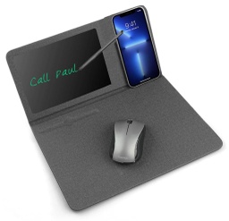 [ITWC 1108] SODEN - @memorii 10W Wireless Charger &amp; Writeable Mouse Pad - Black