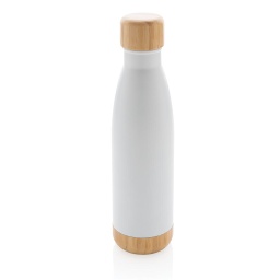 [DWGL 3132] ODESSA - Giftology Double Wall Stainless Bottle with Bamboo Lid and Base - White