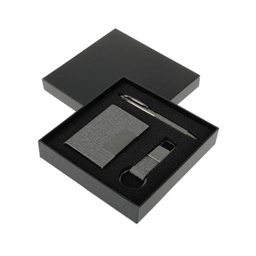 [GSGL 9509] SILVAN - Giftology Gift Set ( Card Holder, Key Chain and Pen ) - Grey
