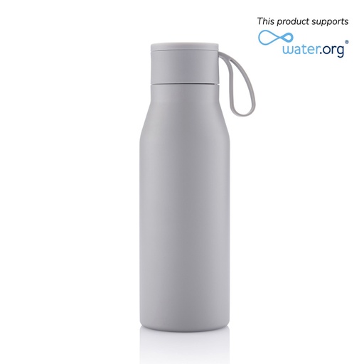 [DWHL 3175] R-NEBRA - CHANGE Collection Recycled Stainless Steel Vacuum Bottle with Loop - Grey