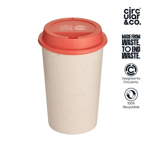 [DWCC 3183] Circular NOW Cup 12oz Cream & Caught Out Coral