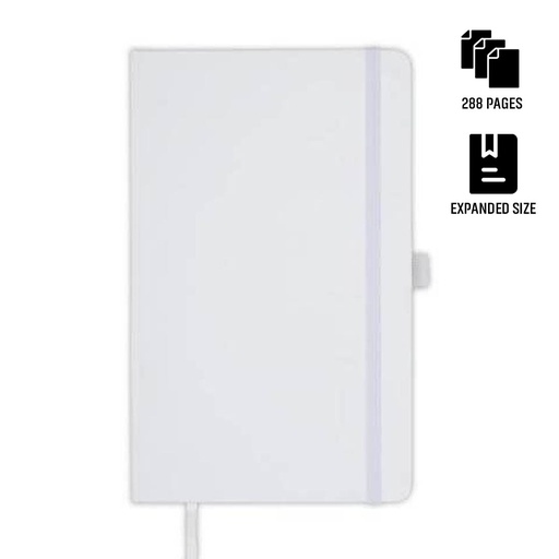 [NBSN 5322] BARON - Santhome Expanded A5 Hard Cover Notebook - White دفتر ملاحظات بغلاف مقوى مقاس A5