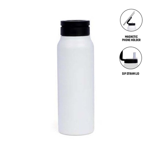 [DWGL 3258] FERRO - Giftology Magnetic Phone Holder Water Bottle 760ml - White